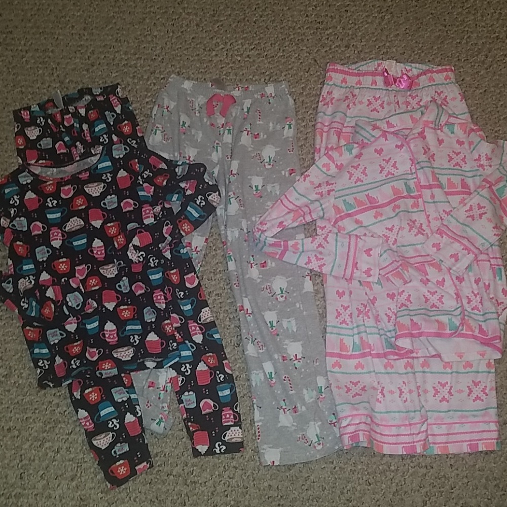3 pairs girls pajamas
